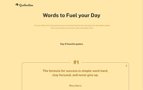 quotivation project screenshot