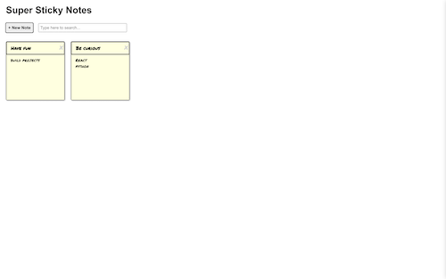 super sticky notes project screenshot